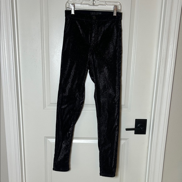 Topshop Pants - Topshop Shimmering Black High Rise Skinny Pants